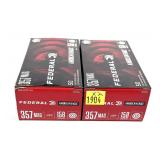 x2- Boxes of .357 Mag. 158-grain JSP Federal