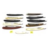 Lot, 11 assorted vintage straight razors with