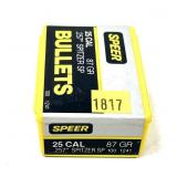 Box of .25 Cal. 87-grain .257 Spitzer SP Speer