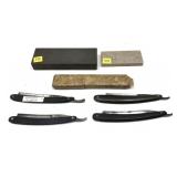 Lot, 4 assorted vintage straight razors and 2