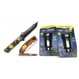 Lot: 2-Sprinkler Key Hiders, Mossyoak Knife and