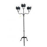 Pair of Early Wrought Iron 3- Candle