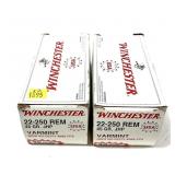 x2- Boxes o f.22-250 REM. 45-grain JHP