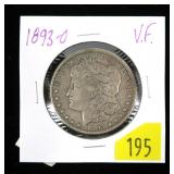 1893-O Morgan dollar, VF