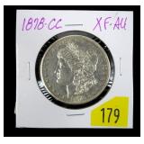 1878-CC Morgan dollar, XF-AU