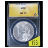 1900 Morgan dollar ANACS slab certified MS-62