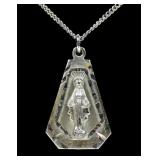 Sterling silver religious pendant with 18"