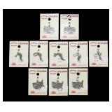 Lot, sterling silver charms: U.S.A., Pennsylvania,