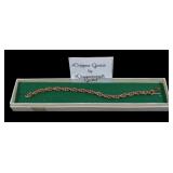 Vintage 8" copper rope chain bracelet, as new in