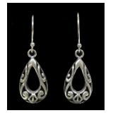 Sterling silver shepherd hook earrings with