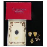 Lot, sterling and gold filled pins and religious