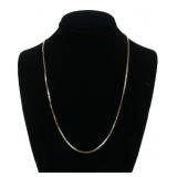 14K Yellow gold 18" box chain necklace, 2.6 dwt