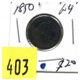 1850 Seated Liberty dime