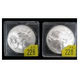 x2- 2009 American Silver Eagles, Unc. -x2 eagles -