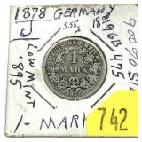 1878 German 1 mark