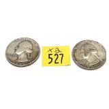 x2- Quarters, 90% silver -x2 quarters -Sold by the