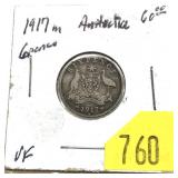 1917 Australia 6 pence