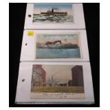 Lot, 24 Ship, small boats, Canal Locks postcards