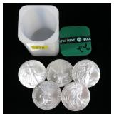 x5- 2022-W Uncirculated American Silver Eagles -x5