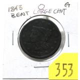 1843 U.S. Large cent