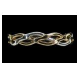 Sterling and gold filled braided band ring, size 8