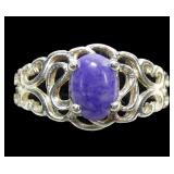 Sterling silver open lattice design claw set