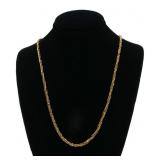 18K Rose gold 19" twisted rope chain necklace,