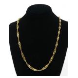18K 24" Yellow gold twisted curb chain necklace,