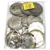 x16- Half dollars, 90% silver -x16 half dollars -