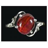 Sterling silver unusual pink paua ring, size 8