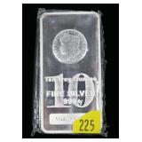 10 Troy ounce .999+ Fine silver bar, 10 Troy oz.