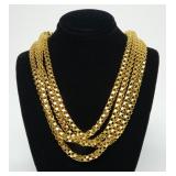 22K Yellow gold 78" heavy round box chain, 55 dwt