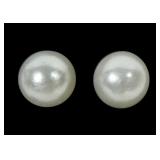 6mm pearl post earrings, not gold