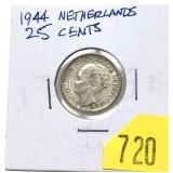 1944 Netherlands 25-cents