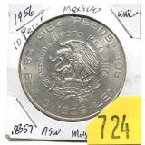 1956 Mexican 10 pesos