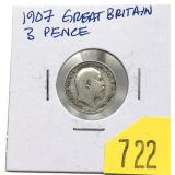 1907 British 3 pence