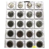 x20- Unc. and Proof Kennedy half dollars,