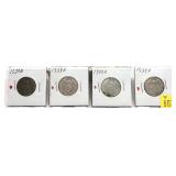 x4- German 2 mark silver coins -x4 coins -Sold by