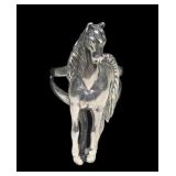 Sterling silver figural horse ring, size 7