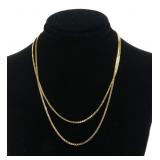 18K Yellow gold 23.5" box chain necklace,