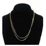 18K Yellow gold 24" box chain necklace, 3.1 dwt