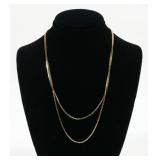 18K Yellow gold 27.5" box chain necklace, 3.3 dwt