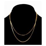 21K Rose gold 19.5" box chain necklace, 2.6 dwt
