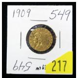 1909 $2.50 Gold Indian Quarter Eagle