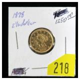 1878 $2.50 Gold Liberty Quarter Eagle, BU