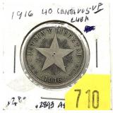 1916 Cuba 40 centavos