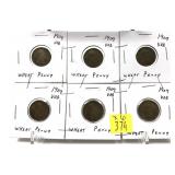 x6- 1909-VDB Lincoln cents -x6 cents -Sold by the