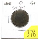 1865 2-cent piece