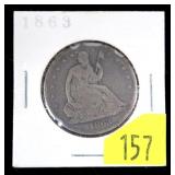 1863 U.S. Seated Liberty half dollar