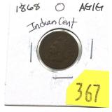 1868 Indian Head cent